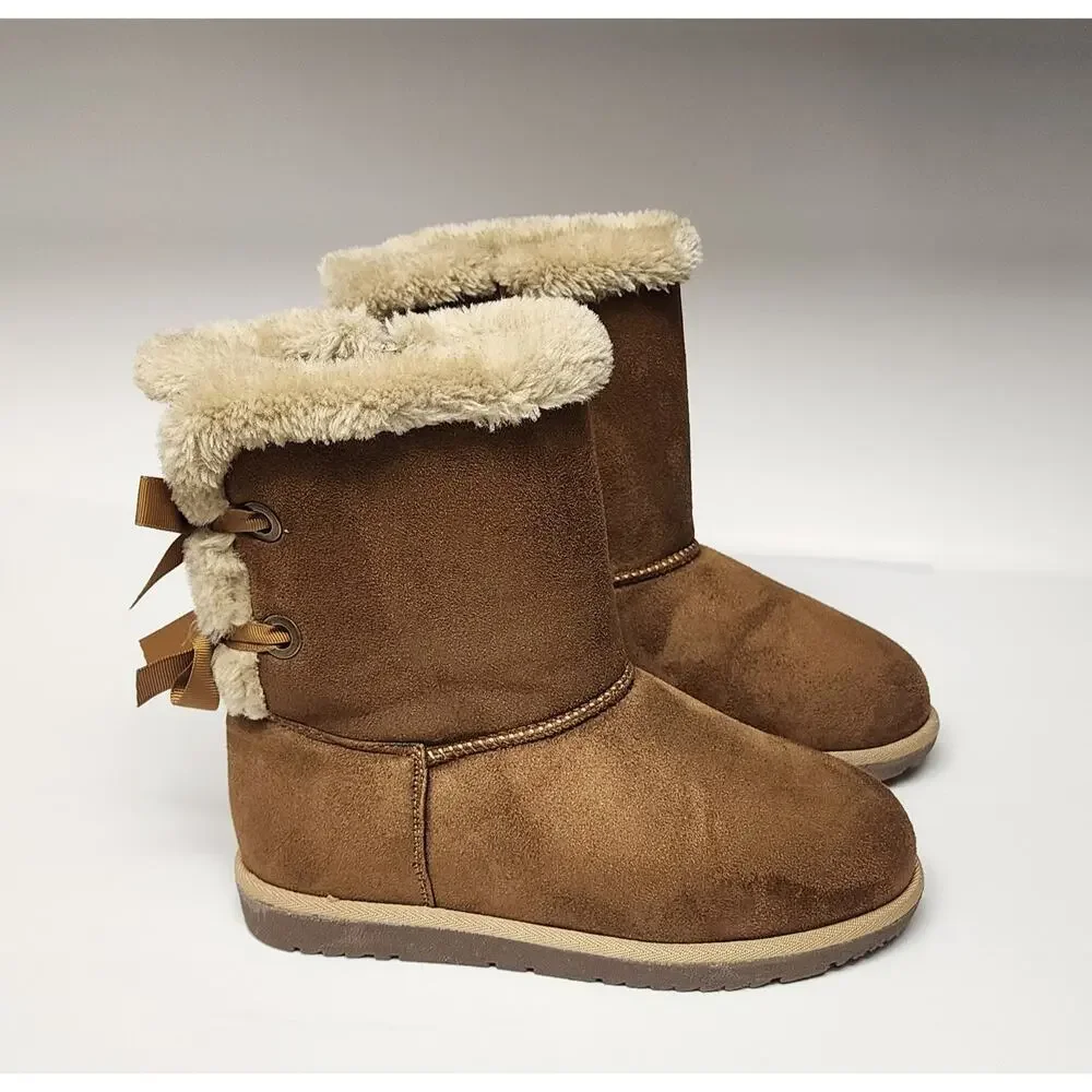 Hot Cakes Girls' ELLOREE Boots 237199 Tan With Bows Size 4M